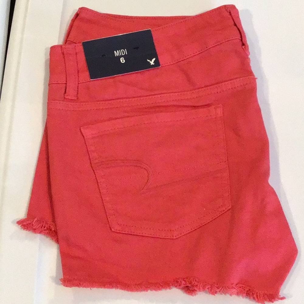 NWT AEO American Eagle Jean Midi Shorts 6